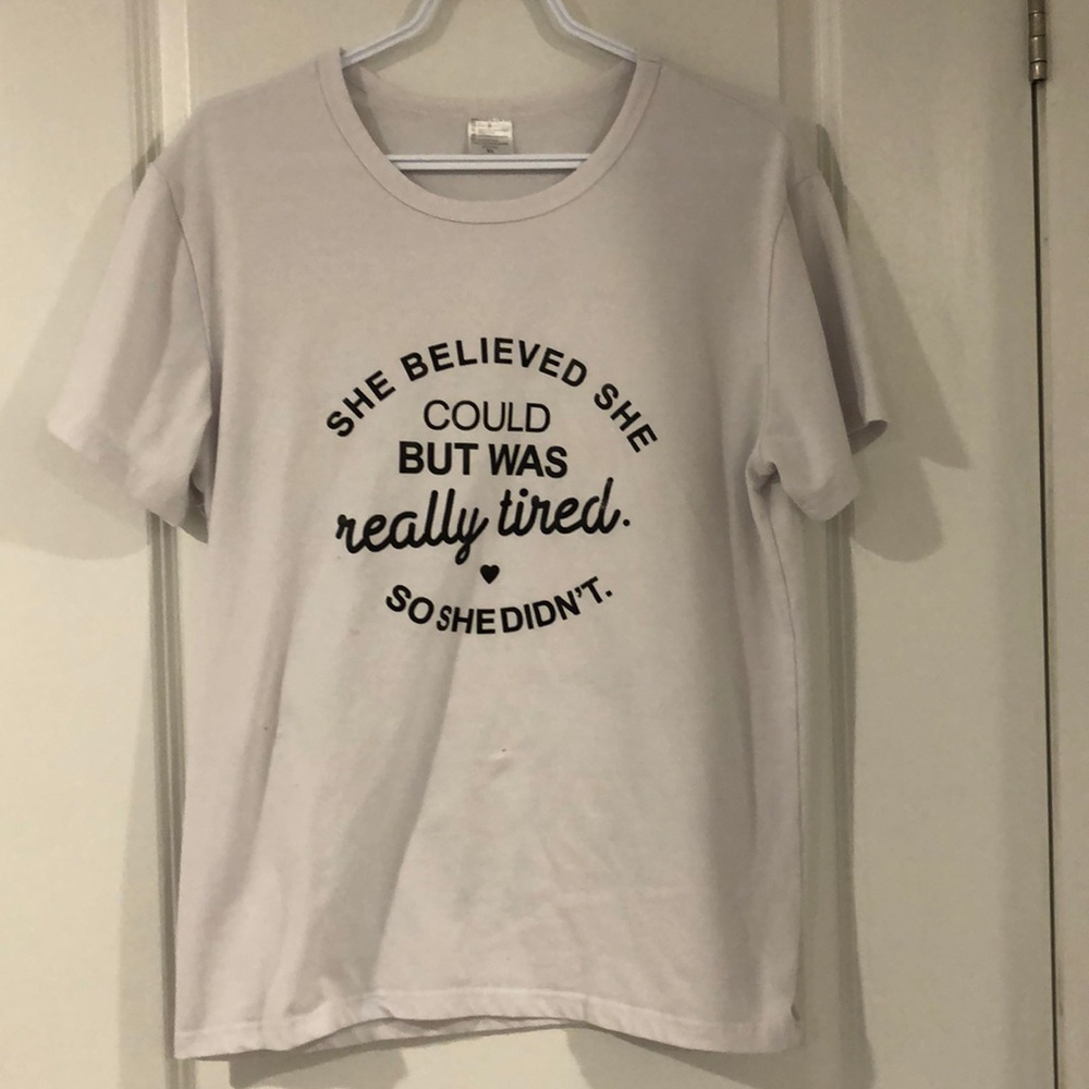 White graphic tee